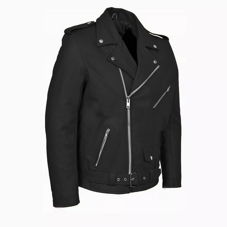Yyeselk Men's PU Leather Jacket Faux Leather Zip-Up Vintage