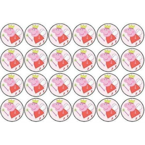 24 PEPPA PIG EDIBLE PAPER CUPCAKE CUP CAKE DECORATION