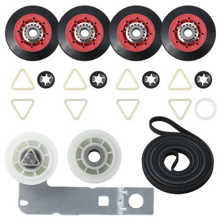 

4392067 Dryer Repair Kit Includes WPW10314173 Drum Roller & 661570V Belt & 279640 Idler Pulley Compatible for Kenmore Maytag Whirlpool Dryers Replaces 4392067VP 80047 587637 AP3109602 PS373088 373088