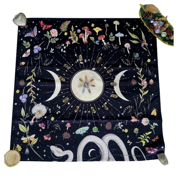 Velvet Tarot Cards Tablecloth Altar Cloth Square Tapestry Witchcraft Supplies