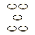 thumbnail image 2 of Qarigey estirable de acero inoxidable ajustable multicapa Cable trenzado mano abierta cadena brazaletes joyería oro negro Type2 NO2, 2 of 6