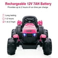 thumbnail image 2 of Eastvita 12V Ride on Car Ride on Toys Tractor w/Trailer Dual Motors Remote 6 Wheels Safety Belt LED Music Pink, 2 of 7