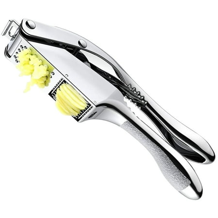 

Garlic Press | 2 in 1 Garlic Presser Garlic Mincer & Slicer | Easy Squeeze Garlic Crusher & Slice Cutter Stainless Steel Slicer Aluminum Alloy Body & Ergonomic Handle