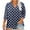 Navy [Mix & Save More] [Summer Savings], variant on Plus Size Women's Casual Printed 3/4 Sleeve V-Neck Blouse Shirt Top Loose Fit Comfortable Fashionable Tunic | CSEONE,Army Green L