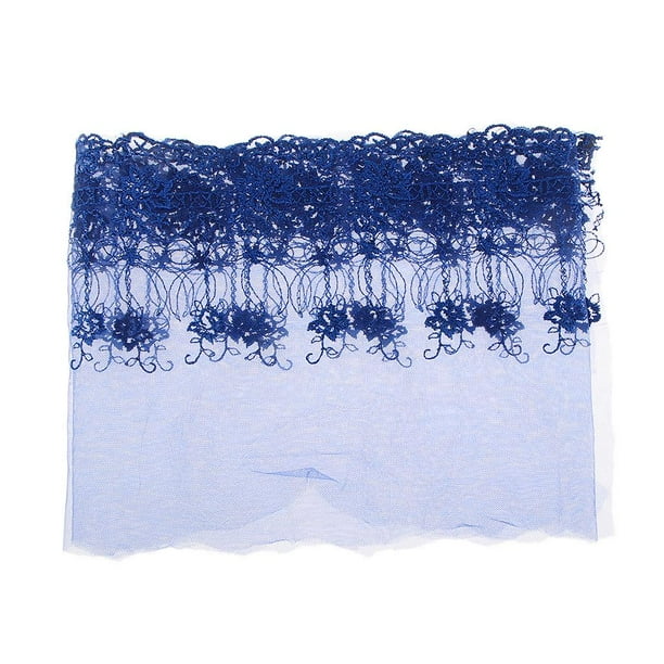 1 rollo de cinta de malla floral con adorno de encaje de malla bordada para vestido de novia de boda Azul Hugo Bordado de encaje de malla