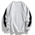 thumbnail image 4 of Zylanna Mens Color Block Sweatshirt, Casual Long Sleeve Relaxed Fit Crewneck Color Block Pullover Daily Street Tops for Men White, 4 of 5