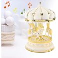 thumbnail image 2 of Carousel Music Box Romantic Music Crafts 3 Horses Carousel Music Box Desktop Decoration Birthday Gift - Sky City, 2 of 2