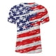 thumbnail image 5 of Camisas de Manga Larga para Hombres Día de la Independencia Casual Impreso Cuello Redondo de Manga Corta, Camiseta Blusa para Diario, 5 of 5