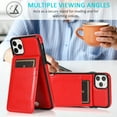 thumbnail image 6 of iPhone 11 Wallet Case with Card Holder, Mantto PU Leather Kickstand Card Pocket Slots Shockproof Phone Back Cover For Apple iPhone 11 6.1 inch - Red, 6 of 7
