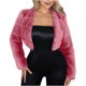 thumbnail image 2 of Chaqueta de abrigo cálida para mujer, de invierno, lisa, con cuello en V, 2 of 6