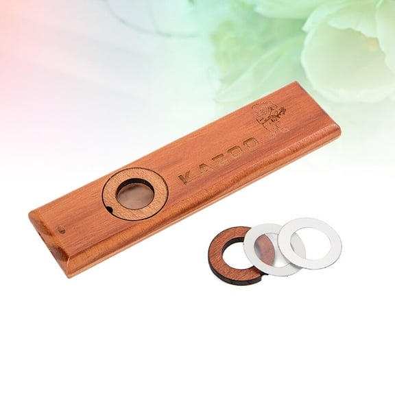 MUSEYA Wooden Kazoo Musical Instruments for Kids Classic Design Light Brown 1Pcs