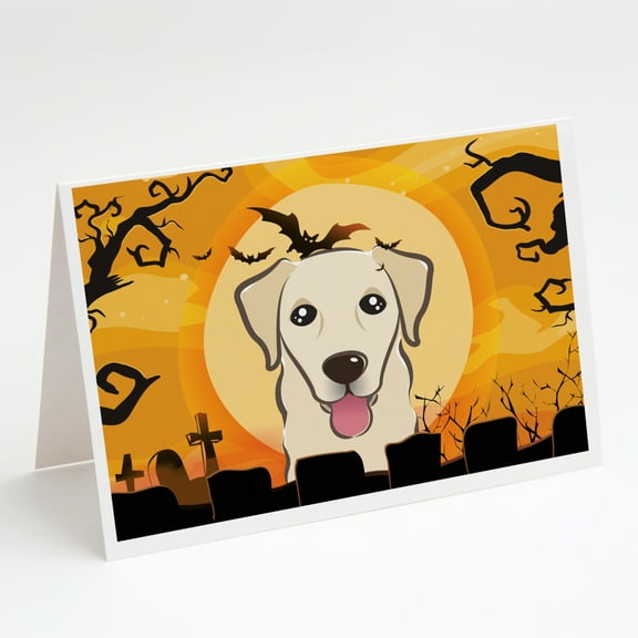 Caroline's Treasures Golden Retriever Halloween Greeting Cards with Envelopes, 5" x 7" (8 Count)
