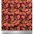thumbnail image 1 of Soimoi Purple Poly Georgette Fabric Leaves & Floral Print Fabric by Yard 52 Inch Wide, 1 of 1