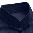thumbnail image 7 of Ceisia Men's Solid Color Long Sleeve Stand Collar Chinese Knot Button Linen Blend Breathable Double Pocket Casual Shirt Navy XXXXL Gifts, 7 of 7