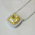 thumbnail image 4 of Radiant Jewelry Canary Yellow Diamond Necklace: Double Halo, Gold Plated S925 Silver, 4 of 8