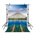 thumbnail image 1 of EREHome Polyester Fabric 5x7Ft Mountains Backdrop Valley Island Background Sea Blue Sky Cloud Ocean Studio Photo Props, 1 of 2