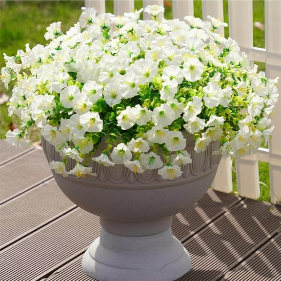 White Artificial Morning Glory Flowers Realistic Faux Silk Flowers for Home Decor Wedding Decor Outdoor Garden and Party Decor