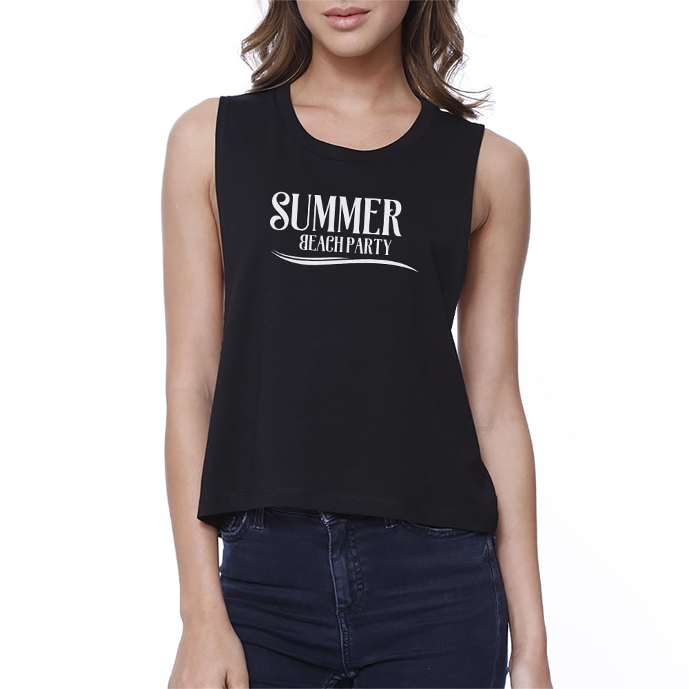 Details about   Summer Calling It's Surf Time Womens Black Crop Top 