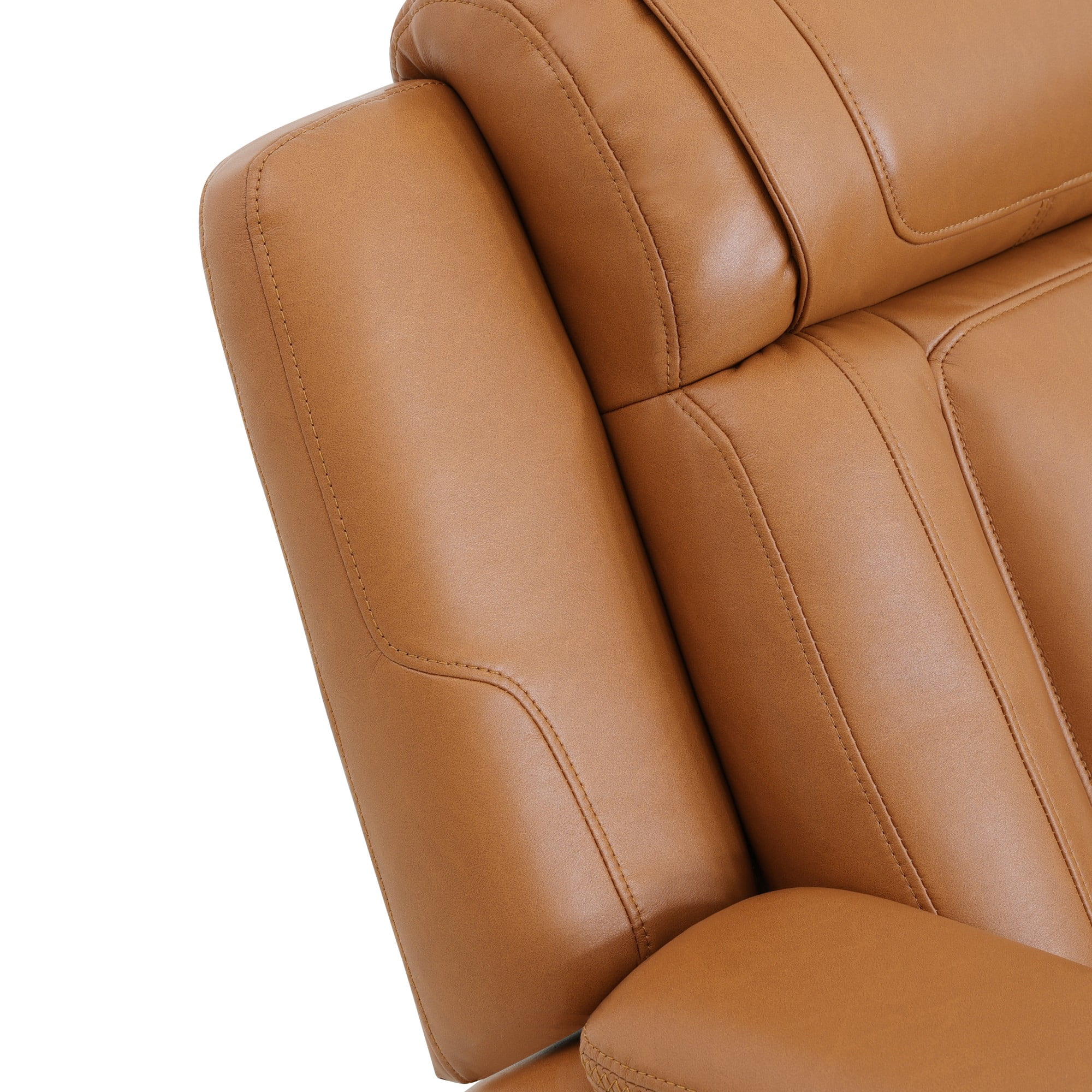 Gewnee Power Recliner with Wireless Charging, LED Ambient Lights, Built in Bluetooth Speakers, USB & Type‑C Ports, Hidden Storage, Home Theater Seating with Cup Holders, Air Leather‑Orange Yellow