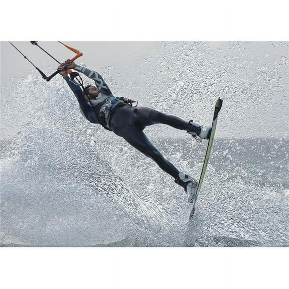 A Man Kitesurfing - Tarifa Cadiz Andalusia Spain Poster Print - 36 x 26 in. - Large