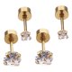 thumbnail image 5 of unbranded 2 Pares De Aretes De Zirconia En Resistente Y Dorado, 5 of 7