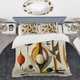 thumbnail image 2 of Designart "Classic Graphics with Vintage Flair VI" Modern Midcentury Bedding Covert Set - Abstract Midcentury Blue Abstract Bed Set With 1 Sham, 2 of 6