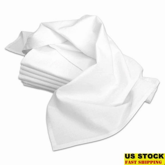 Premium Cotton Flour Sack Towels Set Of 2 Hemmed Kitchen Embroidery Dish Cloths