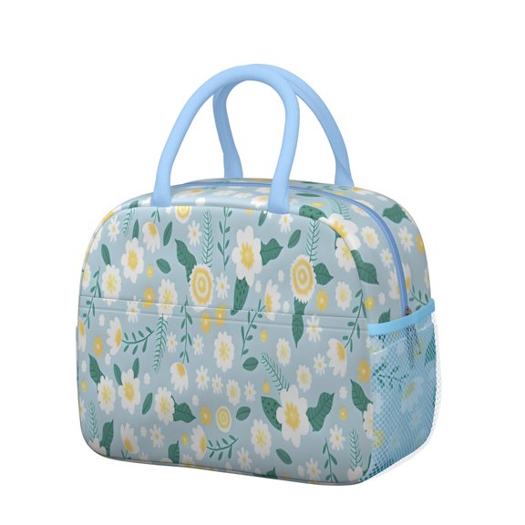 Womens Pioneer Flower Floral Print Pattern Lunch Box for Work,Insulated Lunch Bag for Women,Loncheras Para Mujer,Leakproof Adult Lunch Bag for Work,Beach,Travel,Picnic,Camping