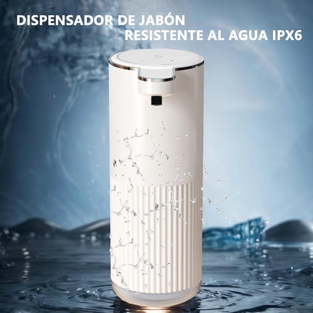 Dispensador Automático de Jabón, Dispensador de Jabón Espumoso sin Contacto para Baño, Dispensador Eléctrico de Jabón para Manos y Platos, 4 Niveles Ajustable Impermeable para Montaje en Pared