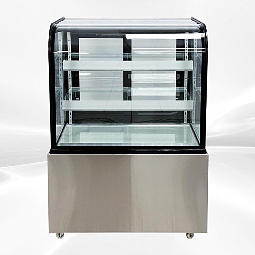 36" Commercial Refrigerated Bakery Display Case, Curved Glass Cake Showcase Refrigerator, LED Lighting, ETL