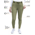 thumbnail image 4 of Adar Pro Heather Modern Athletic Scrub Set For Women - Modern V-Neck Scrub Top & Yoga Jogger Scrub Pants, 4 of 7