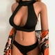 thumbnail image 3 of Gibobby Conjunto de dos piezas Lencería Tanga Y Bralette Lencería sexy para mujer Conjunto de lencería con cuello halter Conjunto de sujetador y panty(Negro, M), 3 of 5