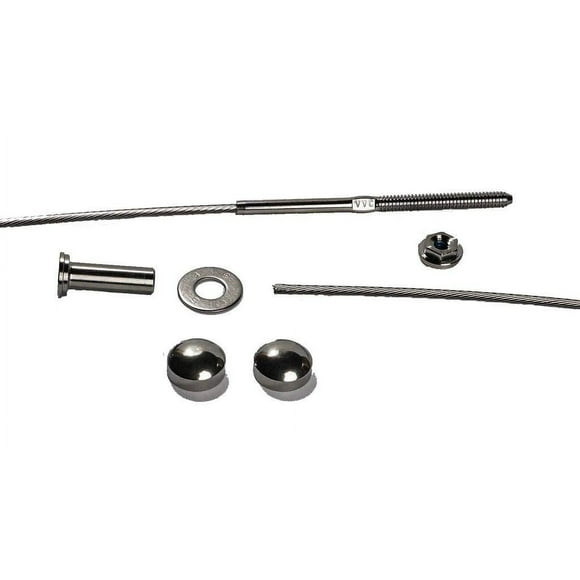 VistaView CableTec - Fast and Easy Stainless Steel Cable Railing Installation Kit for Residential Metal Posts - 1/8 Inch Cable, 60 Feet with Brushed Stainless Dome Caps