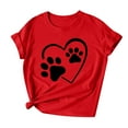thumbnail image 4 of Posijego T-Shirts Graphiques Cœur pour Femmes Saint-Valentin Manches Courtes T-Shirts d'Été Mignons Col Rond Décontractés, 4 of 4