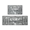thumbnail image 4 of Findosom Anti Fatigue Kitchen Rug Floor Mats 2Piece Kitchen Runner Rug,Waterproof Non-slip 0.4" Thickness Cushioned Comfort Standing Mat Farmhouse Floor Carpet for Sink,Laundry,18"x30"+18"x47" Grey, 4 of 10