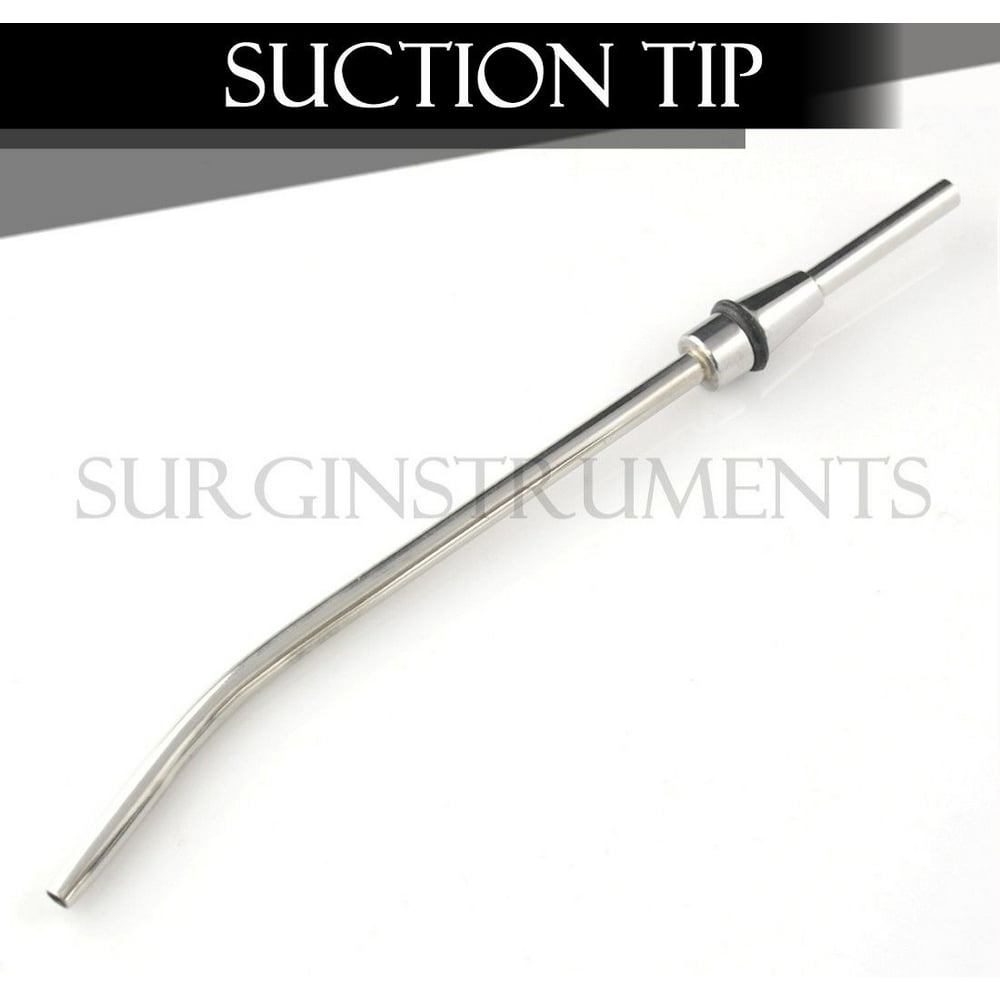 Dental Oral Saliva Ejector Suction Short Handpiece Tip Metal With Rubber O Ring