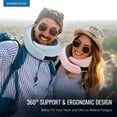 thumbnail image 5 of WANDER+ Travel Neck Pillow, Pure Memory Foam Neck Pillow for Airplanes, Comfortable Breathable Cover, 360 Degree Support Ergonomic Design Best for Sleeping Plane Train Travel Essentials Max Sky Blue, 5 of 7