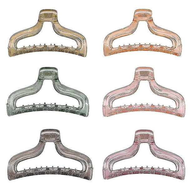 Pinzas para el pelo con forma de garra, transparentes, de color caramelo,juego de pinzas para el pelo, pasador grueso, accesorios para el cabello para mujeres y niñas (caramelo transparente)