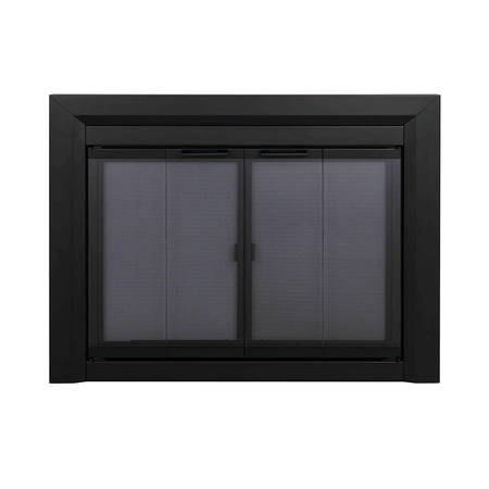 Clairmont Fireplace Glass Door With Mesh Panels Standard Black Finish