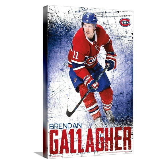 NHL Montreal Canadiens - Brendan Gallagher 18 Canvas Wall Poster, 14.725" x 22.375"