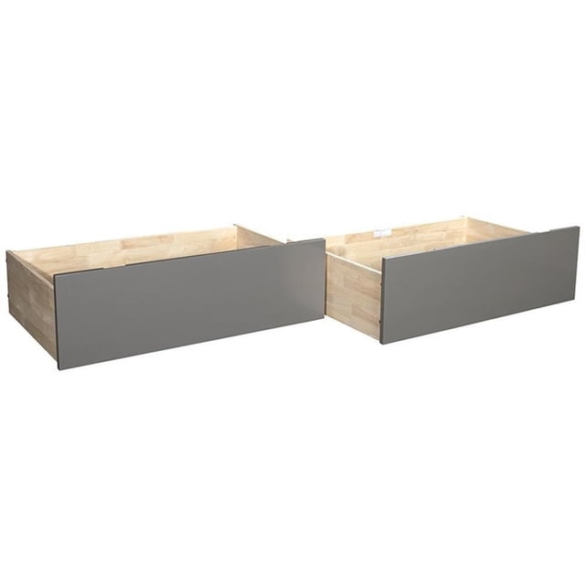 Leo & Lacey Tiroir de Lit Simple/double Gris (Ensemble de 2)