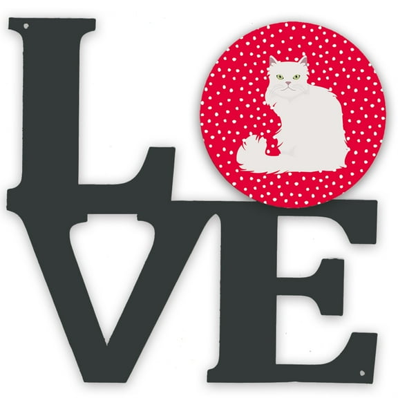 Asian Semi Longhaired Cat Love Metal Wall Artwork LOVE