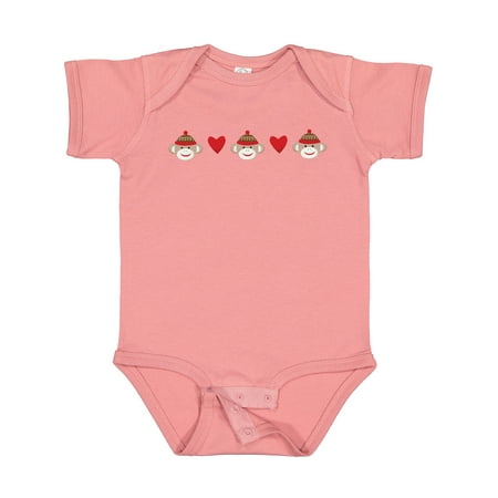 

Inktastic Sock Monkey Heart Border Gift Baby Boy or Baby Girl Bodysuit