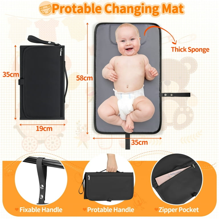 RAINSMORE Diaper Bag Backpack Waterproof Travel Diaper Bag with