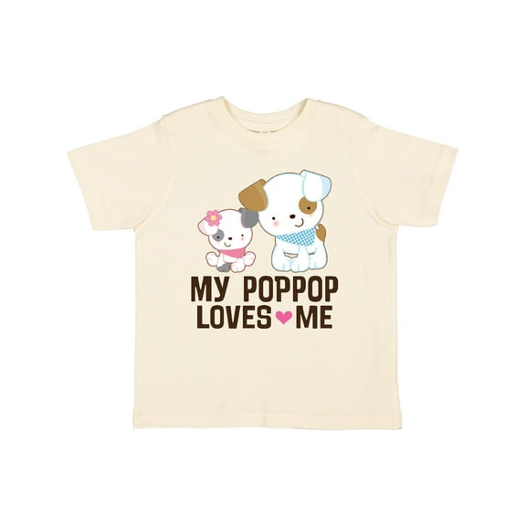 Inktastic My Pop Pop Loves Me Granddaughter Puppy Girls Toddler T-Shirt