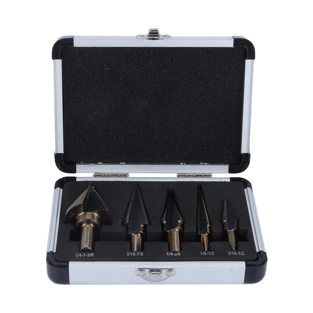 Willstar 3 PC HSS Titanium Coated Hole Cutter Bit//5 PC Cobalt Multiple Hole 50 Sizes Step Drill Bit Set + Aluminum Case, Size: 3 Pcs