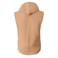 thumbnail image 6 of Men's Sleeveless Hooded Cotton Linen Shirt, Button Down Casual Beach Vest, Lightweight Breathable Summer Vacation Top Orange, 6 of 9