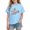 Blue, variant on Girls Summer Tops, Shirts for Girls, Arrow Print Short Sleeve Cotton Top Casual Summer Pink 4-5 Years