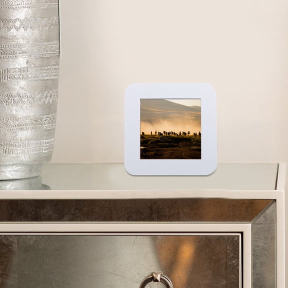 STRANDCHIC Photo Frame with Stand Mini Photo Frame in White Wood for Home 1Pcs