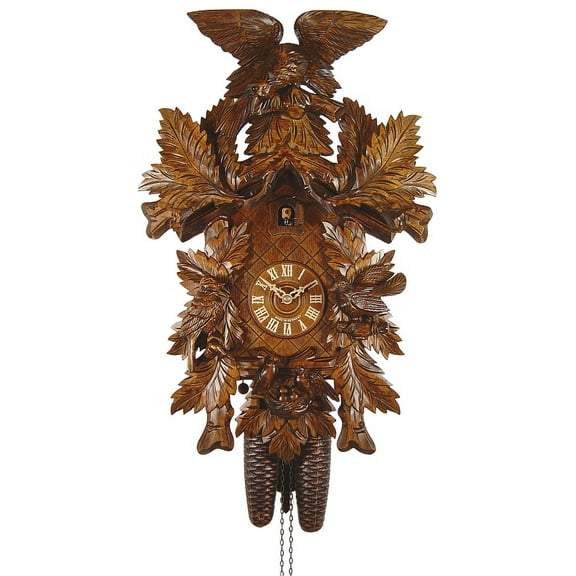 Cuckoo Clock Eagle, Bird, Nest, Fern Leaves